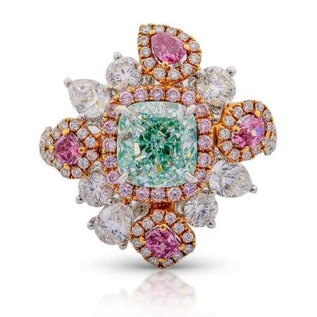1.85 Ring Fancy Intense Bluish Green B8808